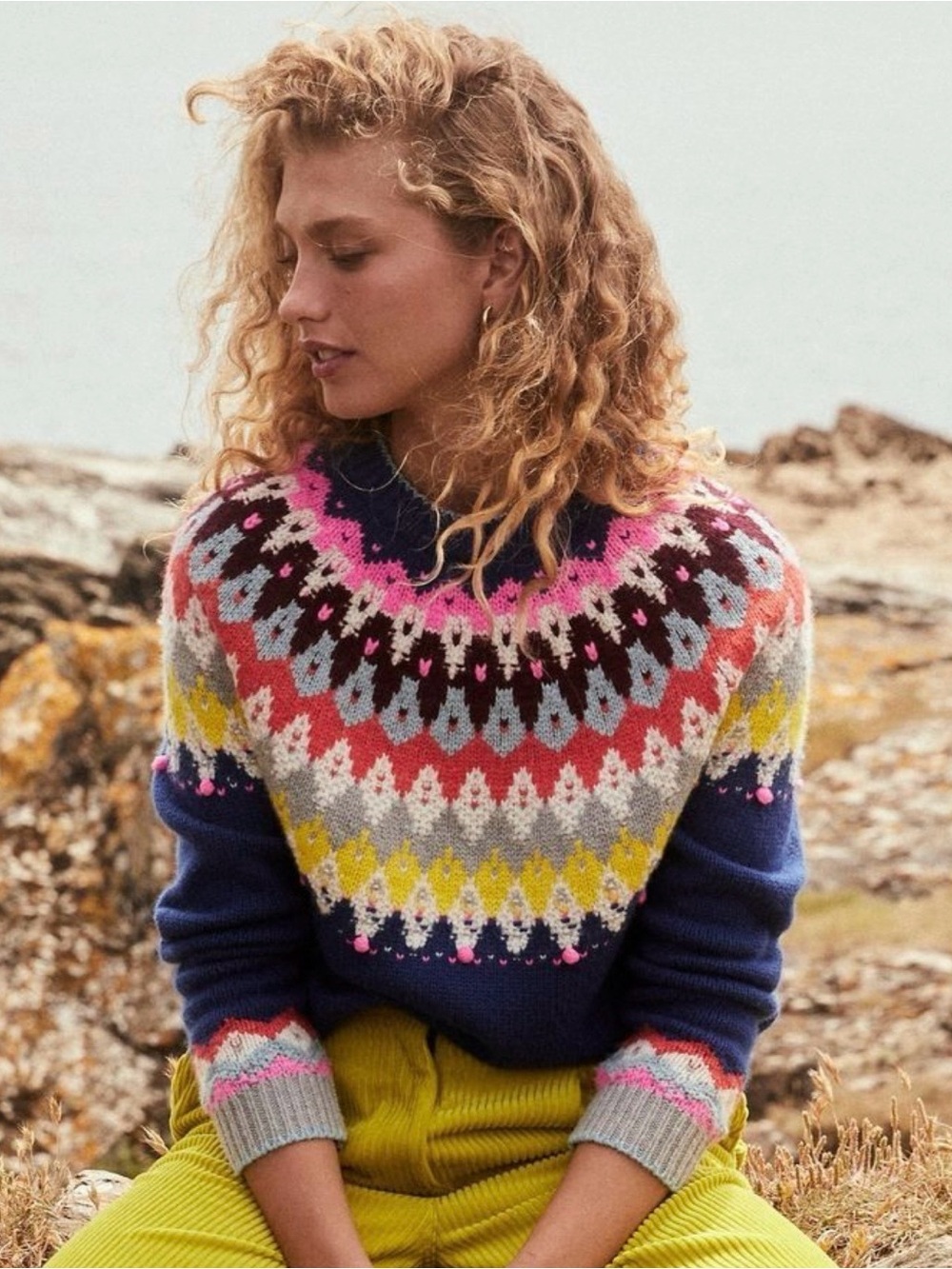 Boden Eleanor Multicolor Fair Isle Sweater - NWT Medium